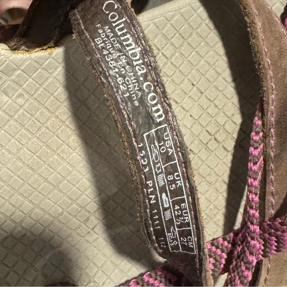 Columbia strappy leather woven women sandals US10 comfort cushion walkingsports - Picture 4 of 4